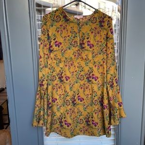 Floral Long Bell Sleeve Dress